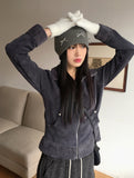 Monet Beads Ribbon Ballet Core Ribbed Beanie Hat