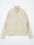 Patch knit half zip-up