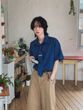 [LAN ARCHIVE][SETProduct] Ocean denim tie half shirt