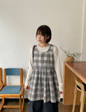 Luct Check Shirring Round Midi One Piece