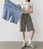 Summer Cooling Cargo Pocket Bermuda Wide Span Shorts