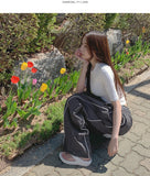 Rustling Folding Vertical Color Matching Stripe Two-Way Wide Jogger Banding Pants