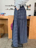 Milcat Check Banding Long Skirt