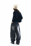 Binen teen brush balloon denim pants
