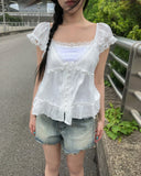 Shuyi Lace Puff Blouse