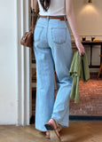 Raven Summer Cool Banding Wide Denim Pants