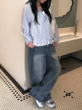 Swan Washing Denim Pocket Wide Pants
