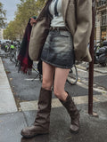 Gra Washing Denim Mini Skirt