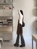Noi Vintage Washing Low-Rise Long Bootcut Denim Pants