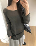 Pumi Round Neck See-Through Long Sleeve Knit