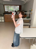 Mutella summer denim balloon wide pants