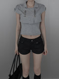 Reco coated leather shorts