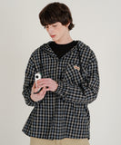 Bay Overfit Check Hood Shirt