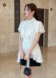 Hens Halter Tie Chiffon Blouse (Belt set)