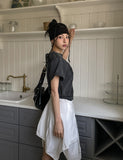 Foldy Unbalanced Shibori Strap Skirt