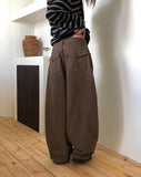 Le Jie Pocket Balloon Fit Cotton Long Pants