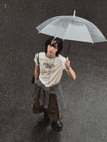 Bulky pintuck cargo Bermuda pants