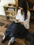 Pearlenny Banding Frill Balloon Long Skirt