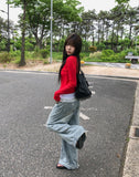 Becky Rough Damaged Denim Pants