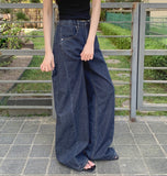 Cooling Tencel Cut Summer Banding Thin Wide Denim Pants
