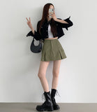 Pleats Underpants A-line Skirt Pants