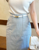 Gelad Pocket H-line Long Skirt