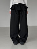 Ruffle Belt Skirt Pants