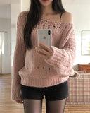 Kumo Cozy Punched Boat Neck Knit