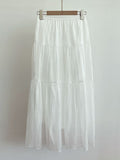 Miel Chiffon Pleated Tiered Long Skirt