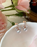 Lavins Pearl Ribbon Cubic Earrings