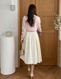 Sotime Tassel Jacquard Flared Skirt