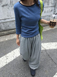 Chiha color matching stripe long sleeve tee