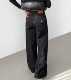 Back Pocket Point Maxi Wide Fit Raw Denim Pants