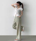 Rustling Cooling Two-Way Side Lace Track Banding Pants