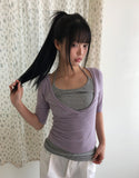 Felon Deep V-Neck Three Quarter T-Shirt