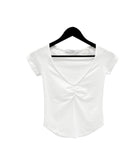 Ete Deep V-Neck Shirred Tee