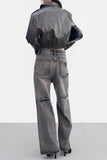 Tenet Crop Leather Jacket