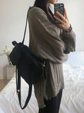 Boot String Suede Velvet Backpack