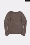 Sol button hairy knit top