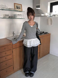 Liem Tiered Chiffon Layered Ribbed Sleeveless