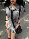 [ MADE / Tie Set ] Silk Stripe Classic Shirt Short Sleeve Version