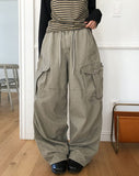Solin Stonewashed Diagonal Cargo Pants