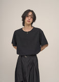 [MADE] Summer linen Basic U-neck shorts-sleeve T