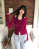 Luca V-neck Button Tencel Cardigan