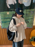 Nameko corduroy over hood shirt