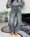Herique Rivet Cargo Denim Pants