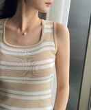 Junien Square Stripe Sleeveless Knit