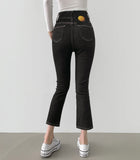 Non-fade 2Button 4Season Span Slim Fit Straight Denim Pants