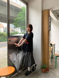 Hihot Dot Frill Tiered Nylon Skirt