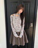 Bohin Flower Frill Slim T-shirt